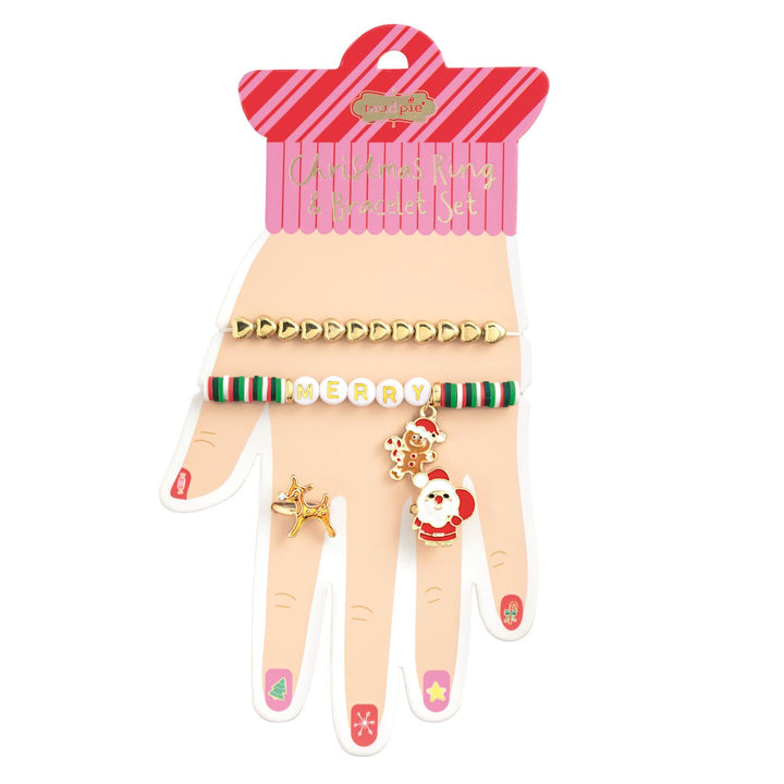 Mud Pie Merry Bracelet & Ring Set