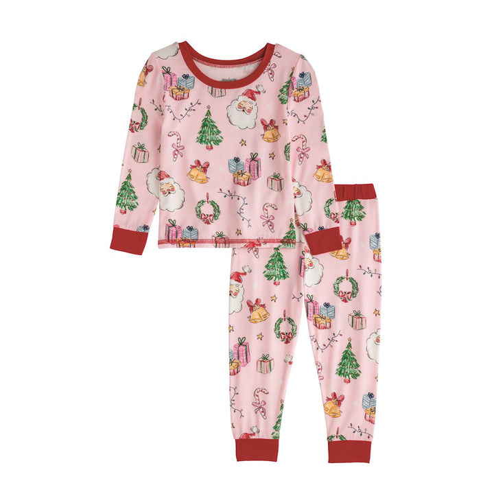 Mud Pie Pink Christmas Pajama Set