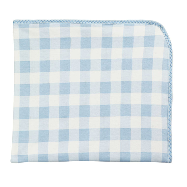 Mud Pie Boy Gingham Arrival Blanket in Blue