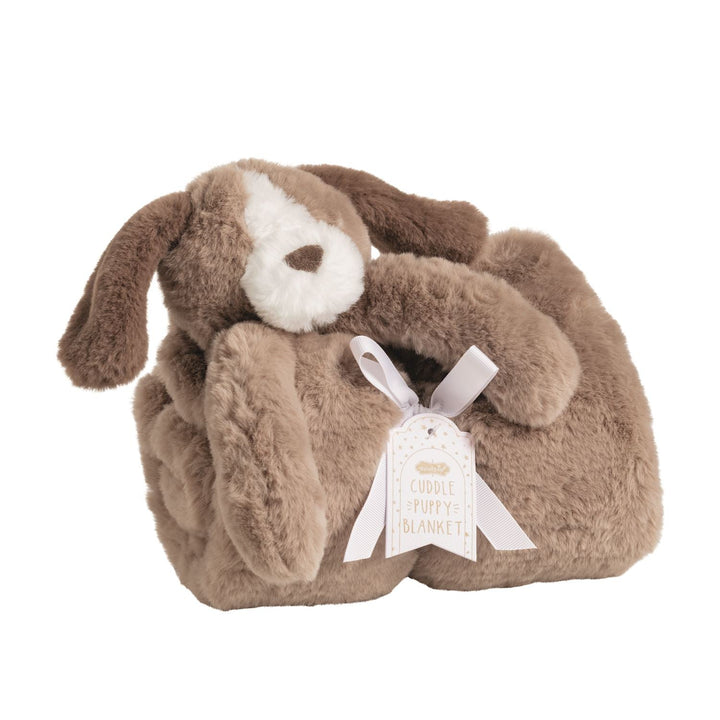 Mud Pie Cuddle Puppy Blanket in Brown