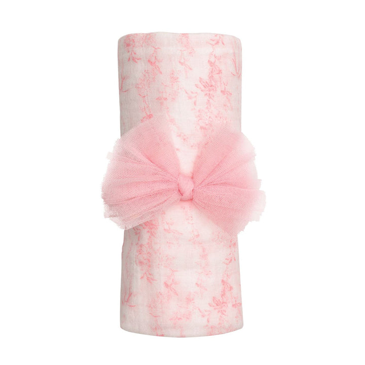 Mud Pie Pink Toile Swaddle & Headband Set