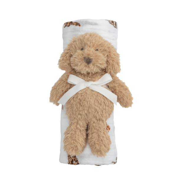 Mud Pie Doodle Swaddle & Rattle Set