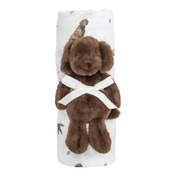 Mud Pie Lab Swaddle & Rattle Set