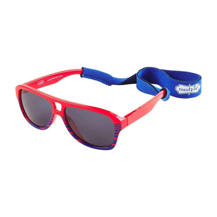 MUD Red Toddler Boy Sunglasses & Strap Set