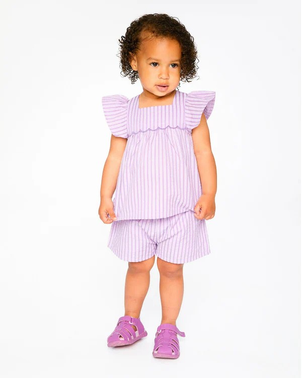 DPD Lilac Stripe Short Set