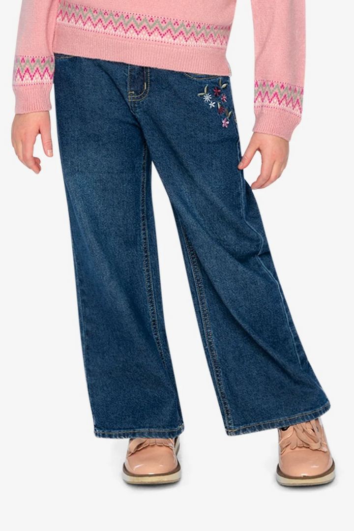 DPD Jeans with Embroidered Flowers