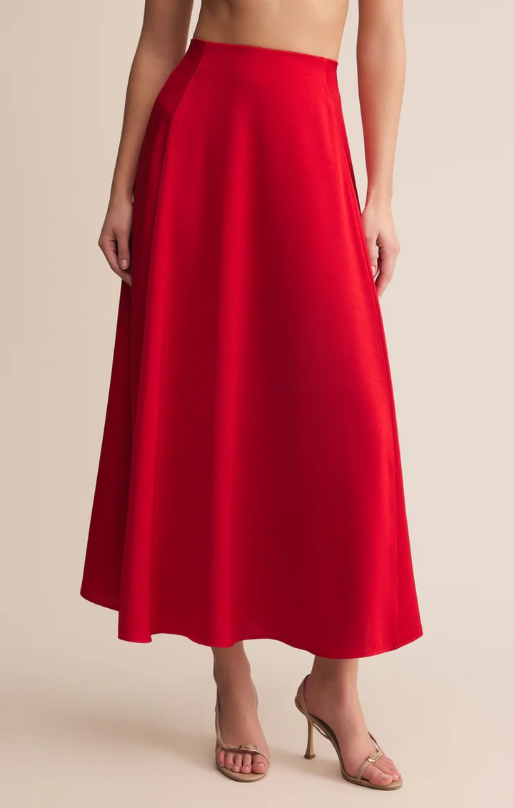 Northpointe Midi Skirt in Festive Red
