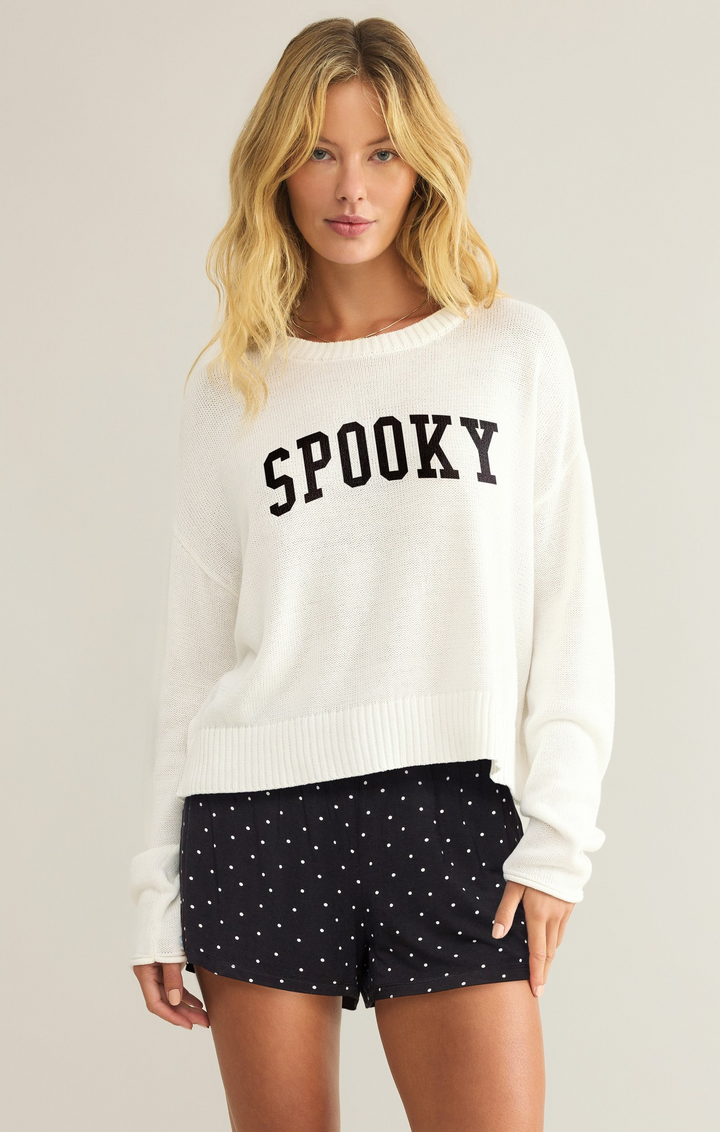Z Supply Spooky white cotton sweater