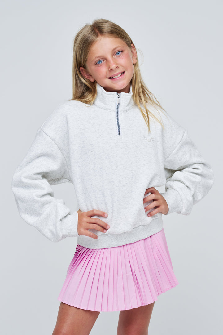 Parfum de Fit Half Zip Pullover in Heather Grey