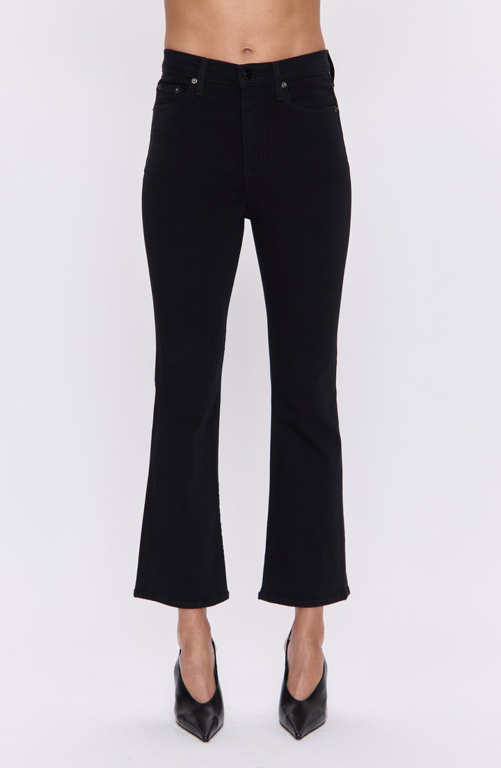 Pistola Denim Lennon High Rise Crop Boot Jeans in Noir - front