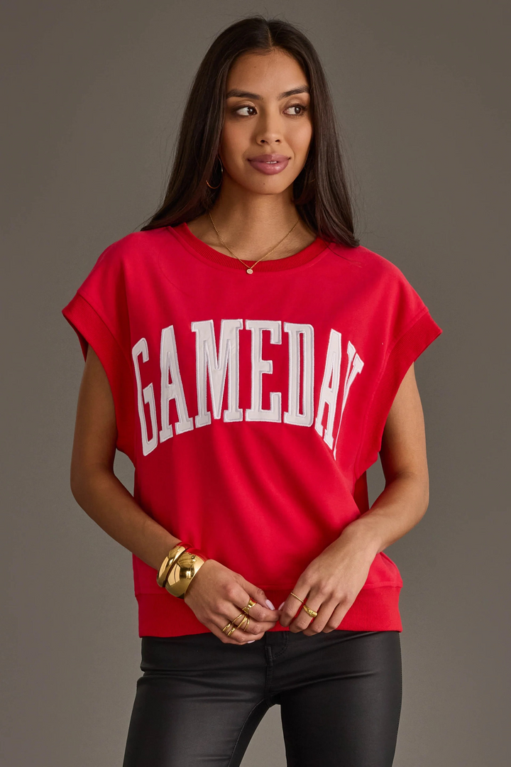 Red Short Sleeve Game Day Sweatshirt