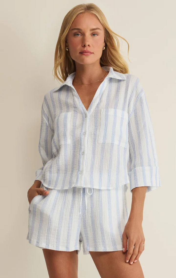 Daylight Striped Airy Gauze Shorts — alternate view 2