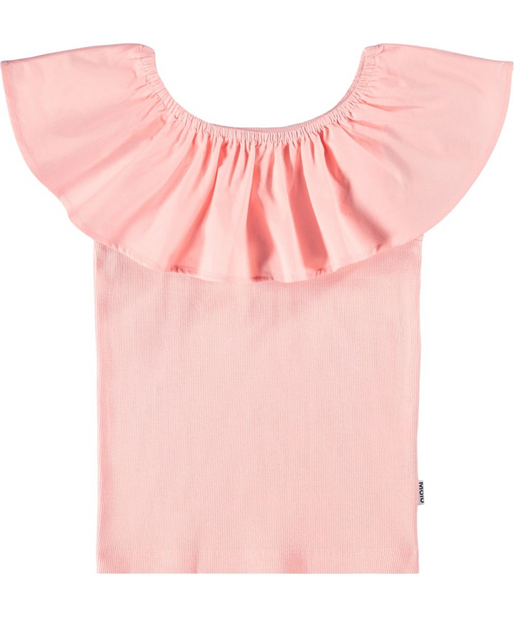 Reca Ruffle Top in Peach