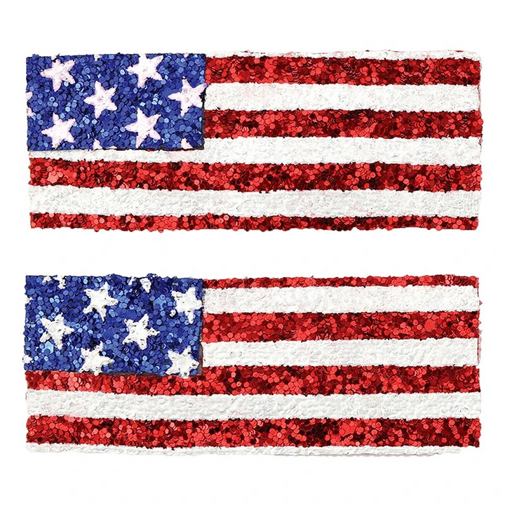 Glitter Hair Clips American Flag