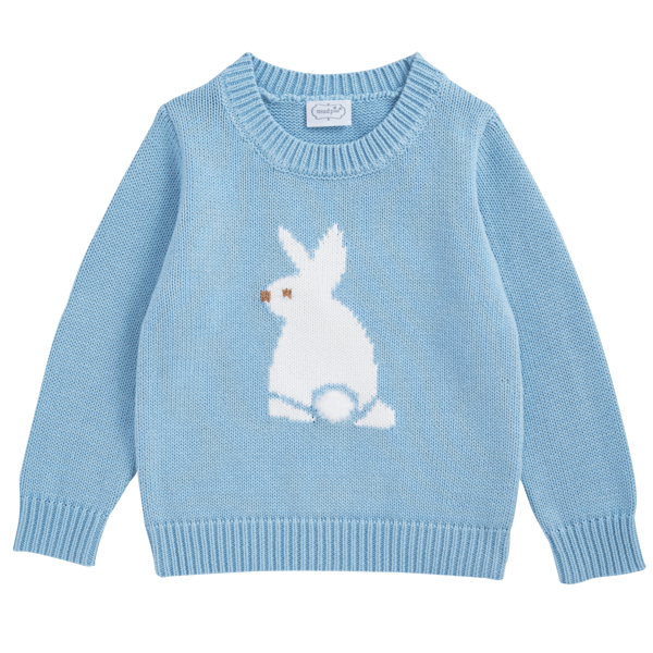 Crewneck Bunny Sweater in Blue