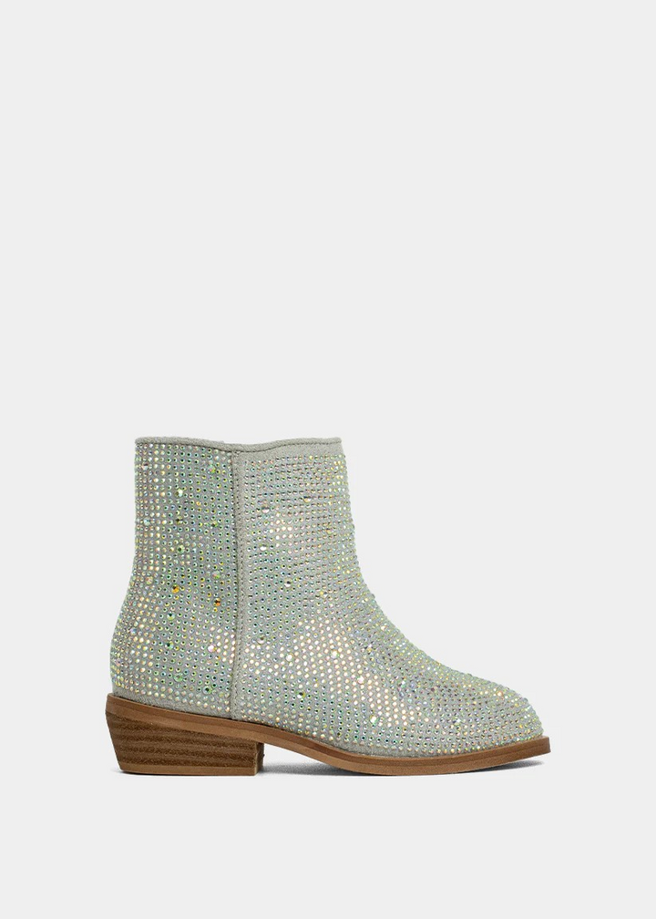 Vanilla Mini Iridescent Sparkle Booties