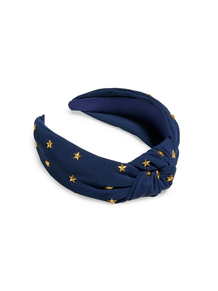 Stars Knotted Headband in Navy