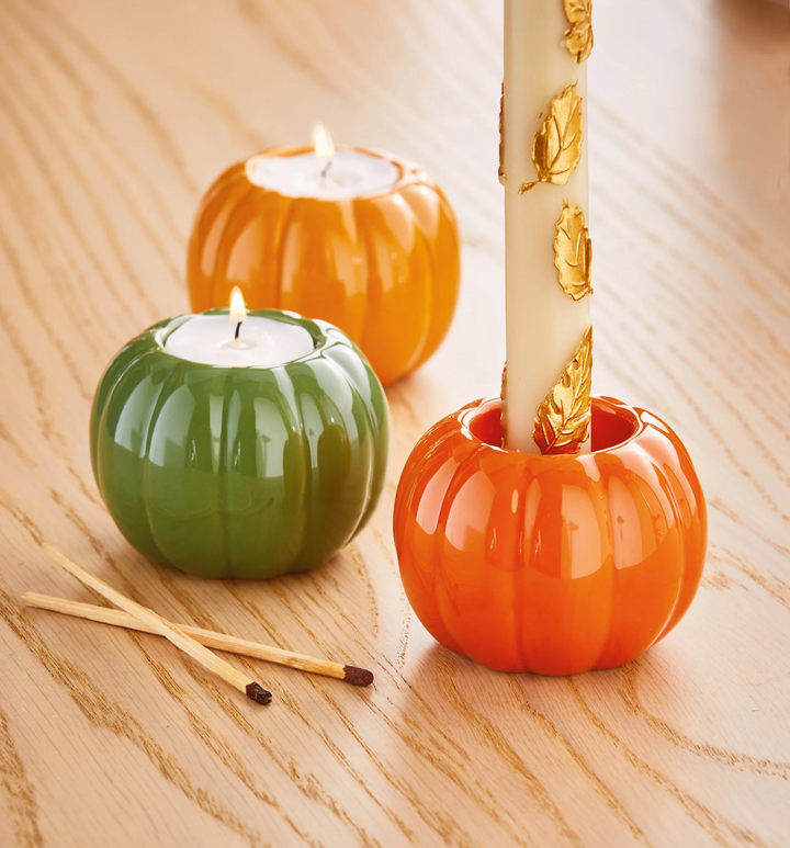 Pumpkin Taper or Tealight Holders