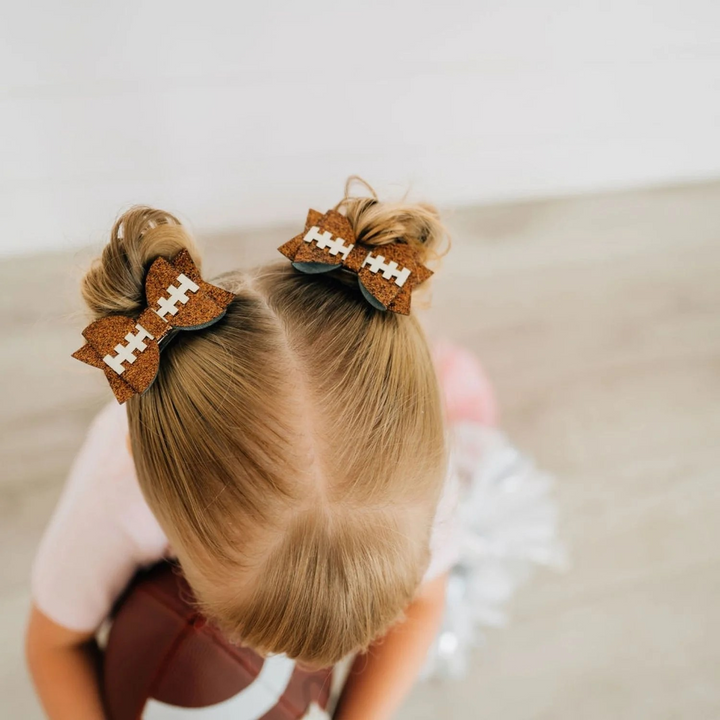 Football Glitter Bow Set