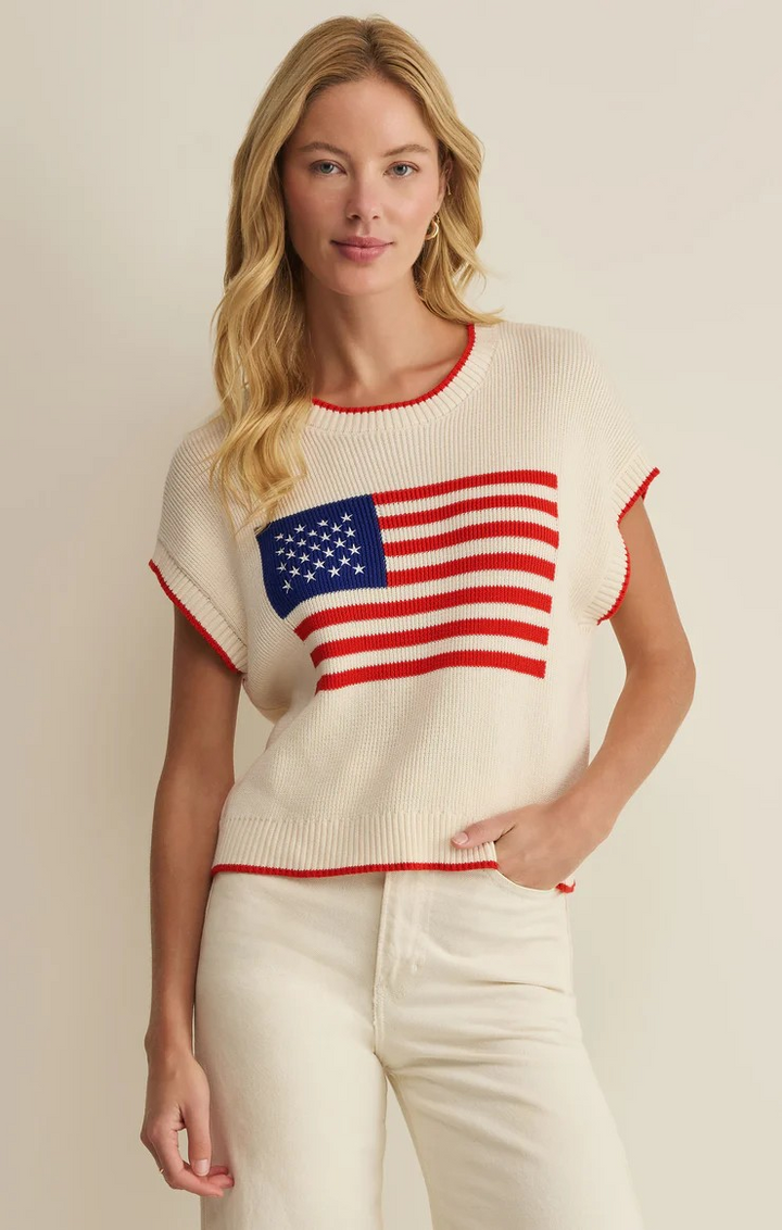 Sleeveless Sienna Patriot Flag Sweater