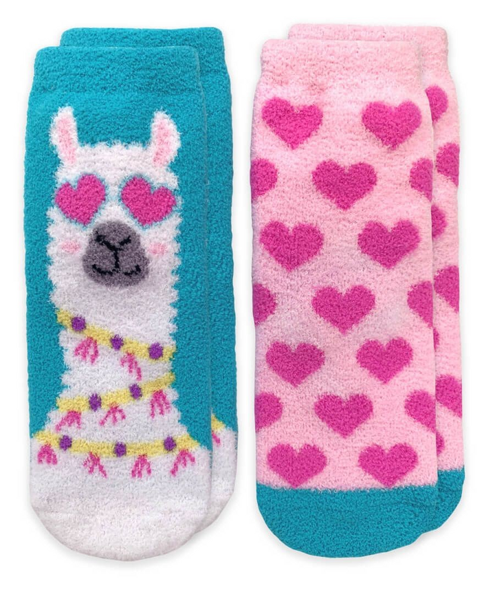 Llama & Heart Fuzzy Socks