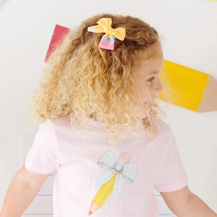 Pencil Hair Bow Set Back to School