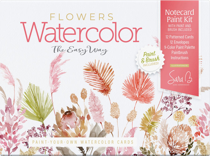 Watercolor the Easy Way Flowers paint-your-own watercolor card kit by Sara Berrenson
