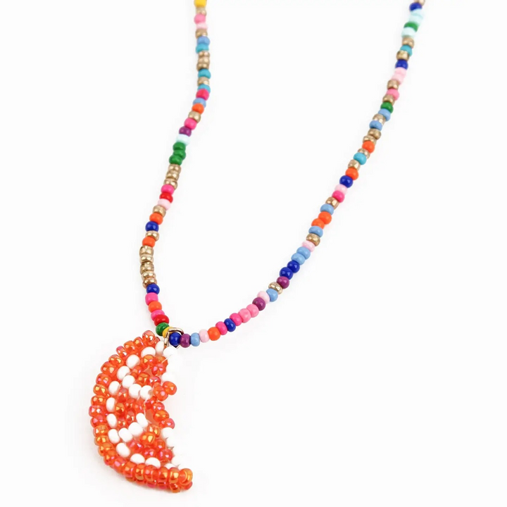 Orange BEADED FRUIT NECKLACE
