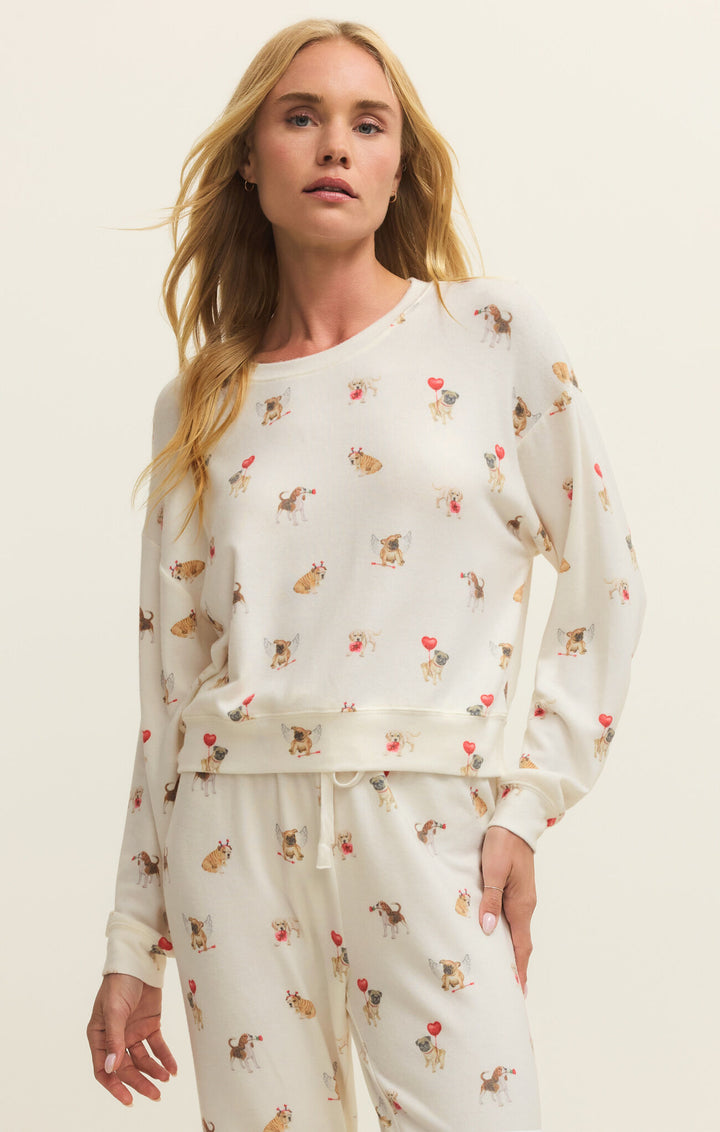 Bisous Love Pup Long Sleeve Top