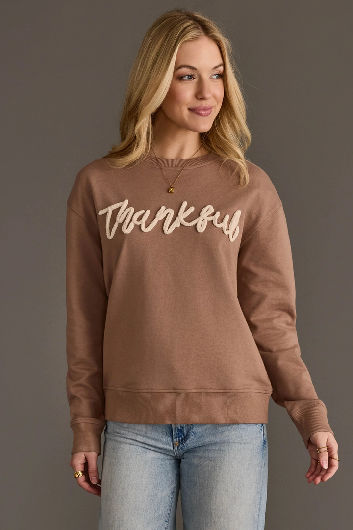 Thankful Sweatshirt in Brown