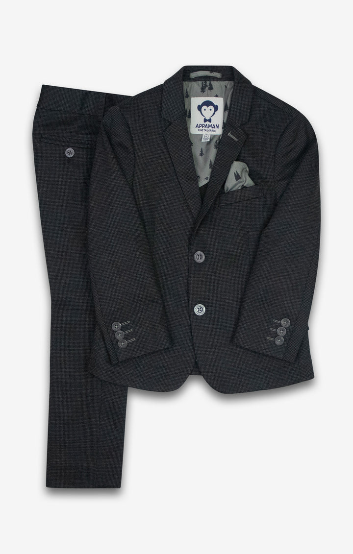 Appaman 2-Piece Stretchy Mod Suit in Black Micro Houndstooth