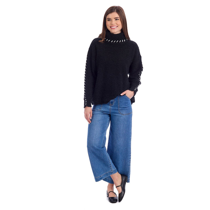Black Fallon Contrast Sweater
