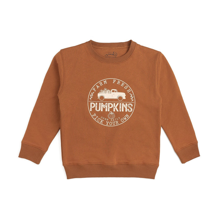 Sweet Wink Farm Fresh Pumpkins Sweatshirt in Burnt Orange