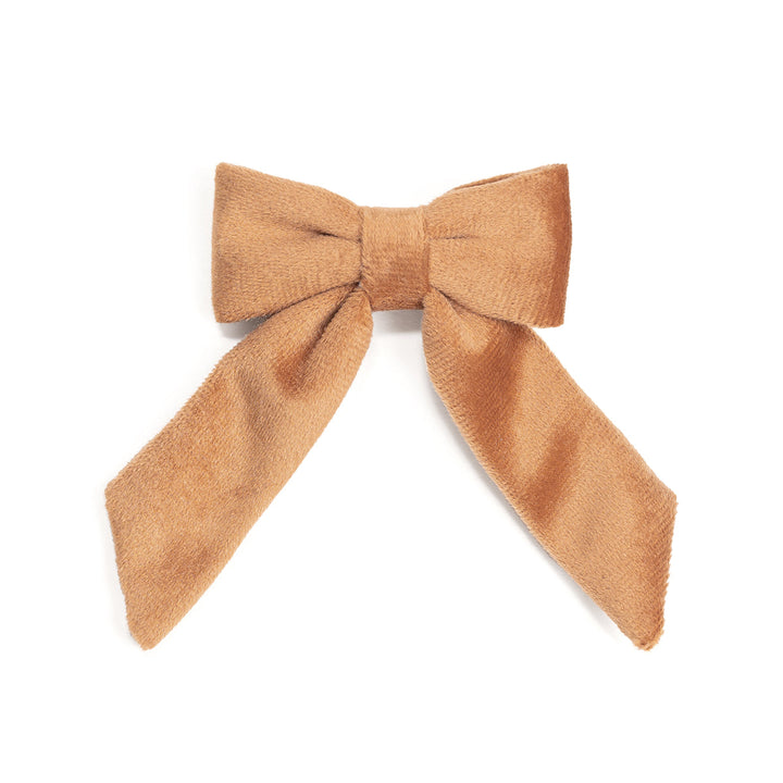 Sweet Wink Spice Velvet Coquette Bow Clip in Spice