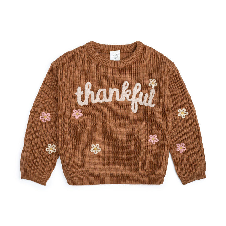 Sweet Wink Thankful Thanksgiving Sweater in Burnt Orange