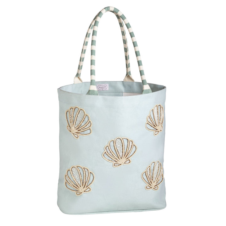 Blue Coastal Seashell Luxe Tote