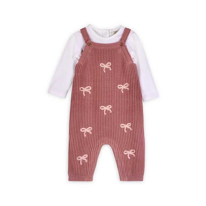 Sweet Bow Embroidered Knit Set