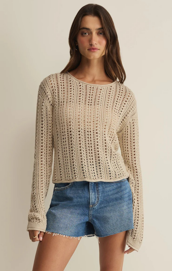 Upland Crocheted Sweater Top in Island Coconut