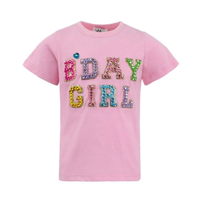 Birthday Girl Gem Tee Shirt Pink