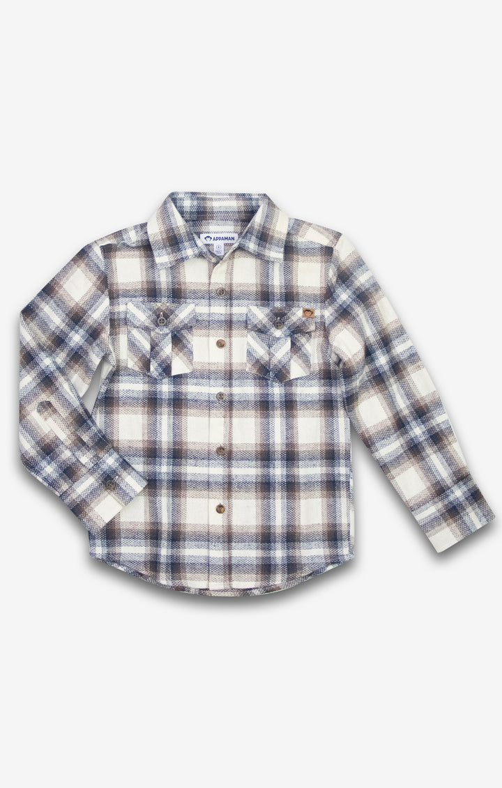 Off White Plaid Flannel Shirt