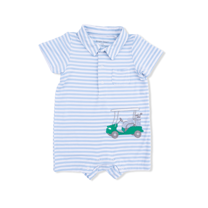 Boys Golf Striped Polo Romper