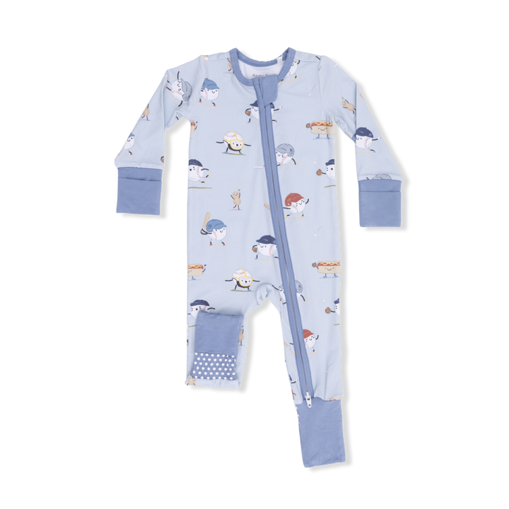 Baseballs Playing Baseball Converter 2 Way Zip Romper