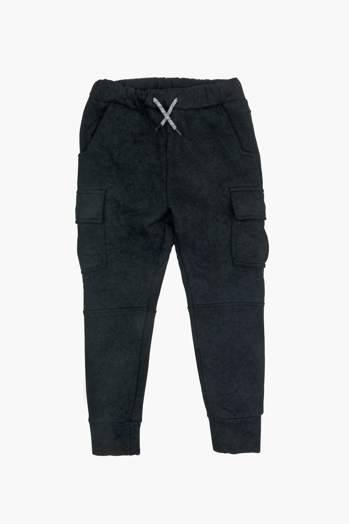 Boys Empire Jogger Sweats in Washed Black