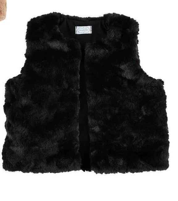 Black Faux Fur Vest