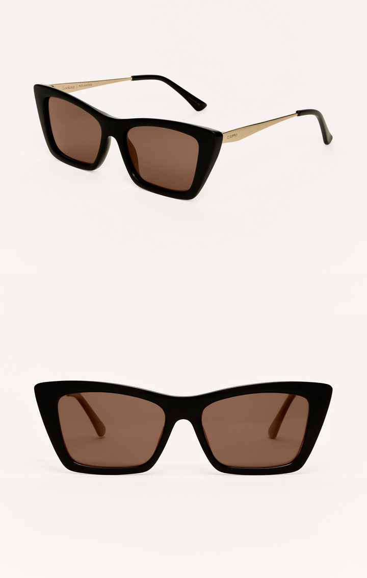 Lookout Polarized Sunglasses in POLISHED BLACK-BROWN