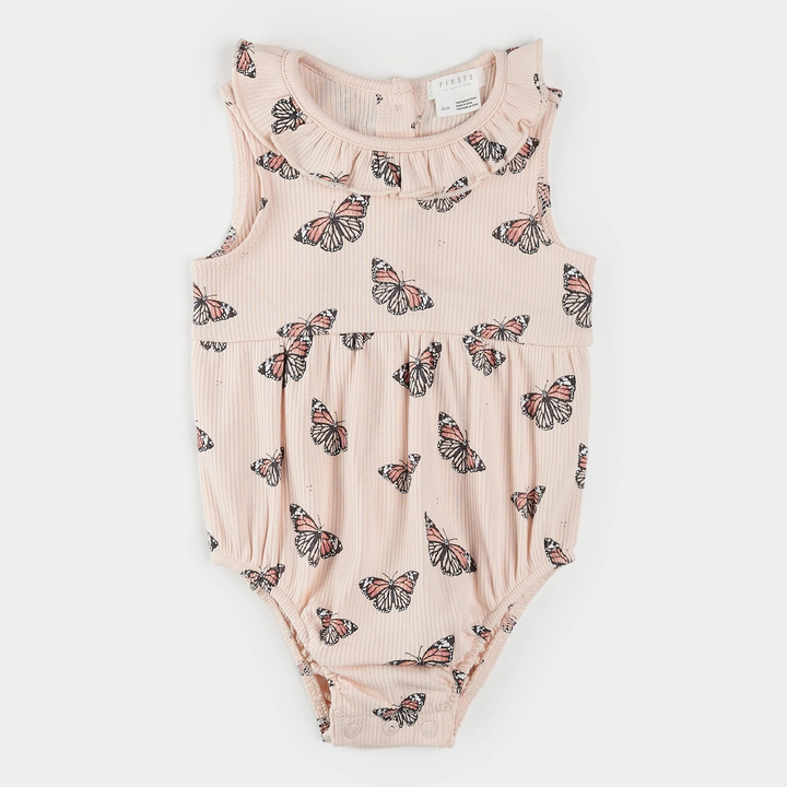 Butterfly Printed Ribbed Bubble