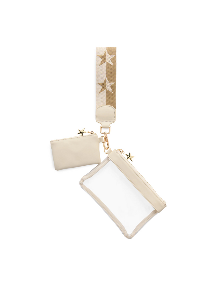 Spectator Clear Wristlet Bag in Ivory