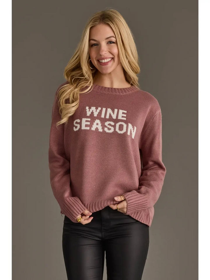 Wine Season Sweater in Mauve