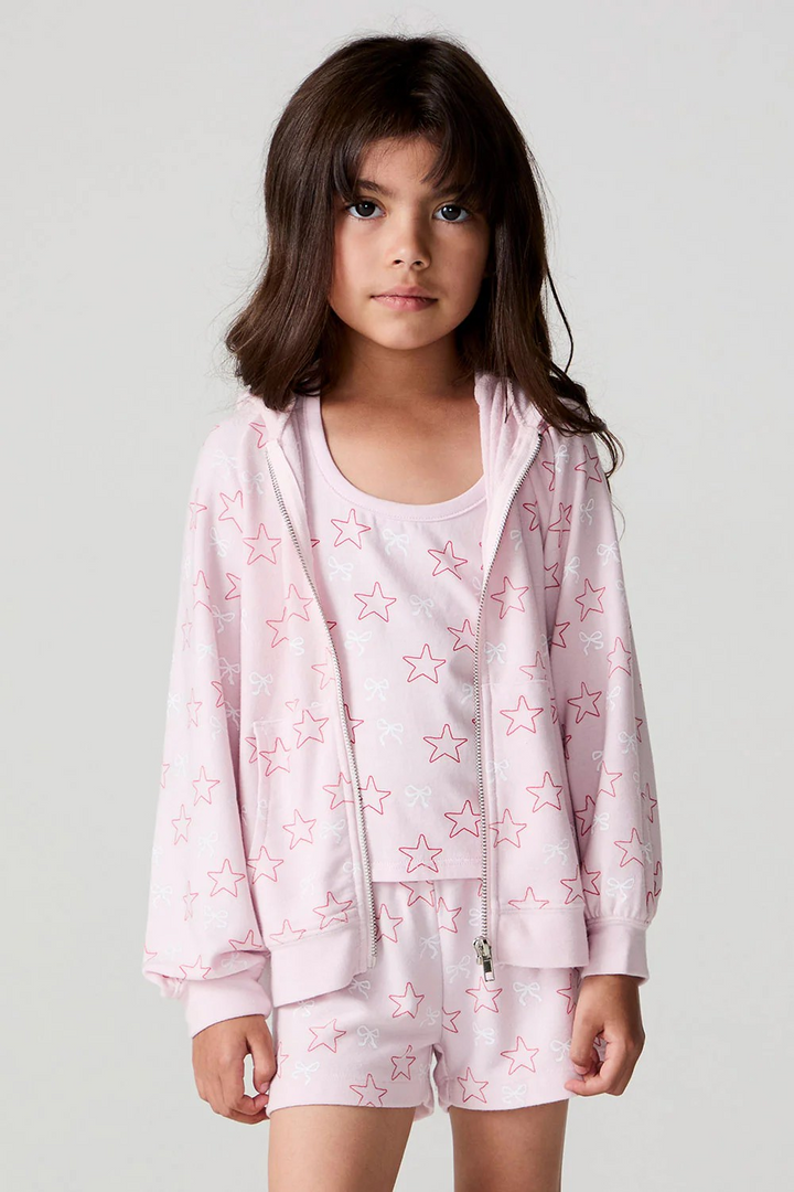 Bows and Stars Tank Hoodie Zip Up