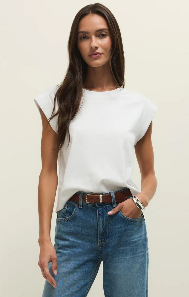 Camino Cotton Jersey Top in White